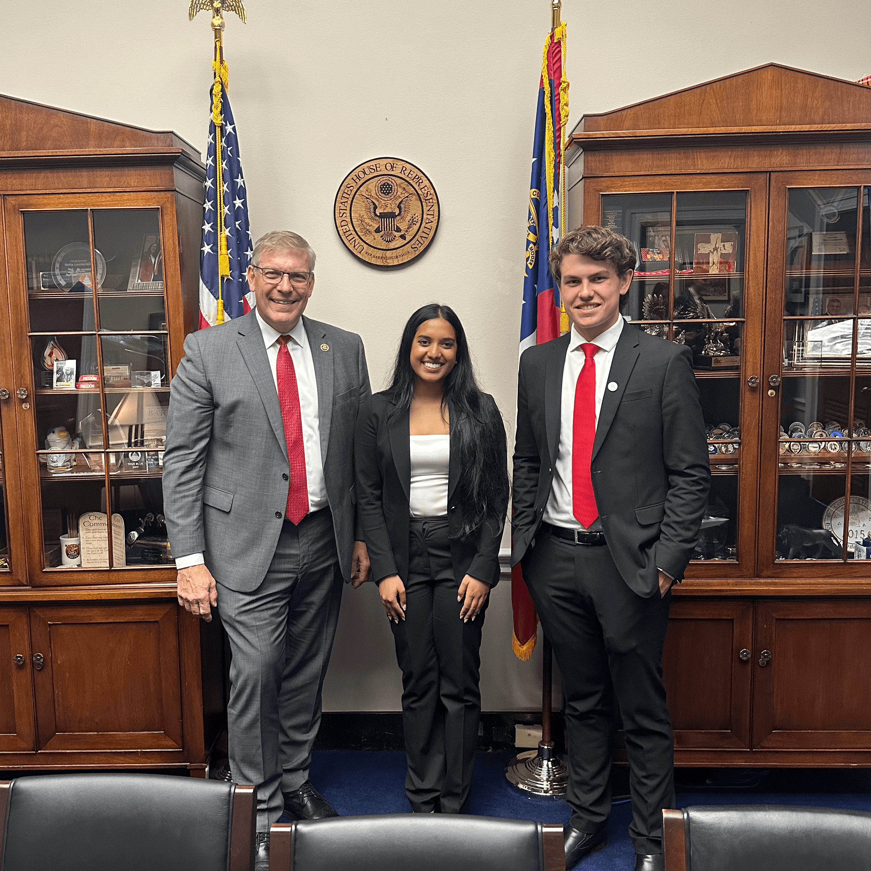 USHSVP with Congressman Loudermilk (GA-11) on Capitol Hill discussing the importance of political empowerment of the youth.