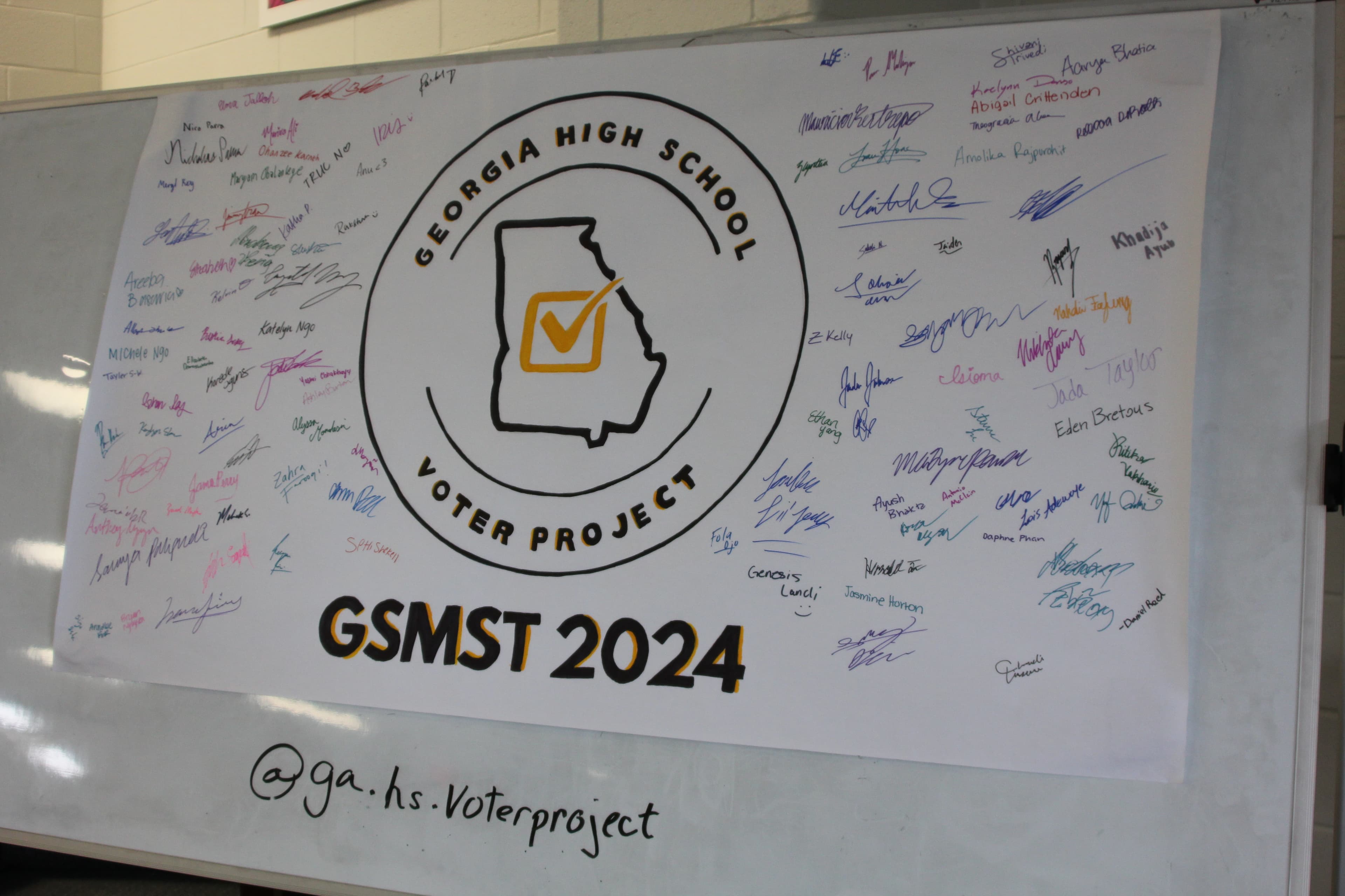 Example banner signed at GSMST voter drive